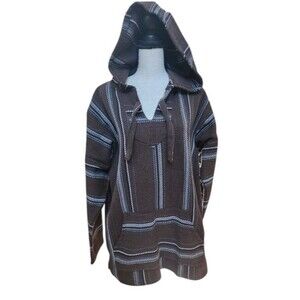 Senor Lopez Brown Baja Hoodie Mexico Size XL Eco Friendly Hippie